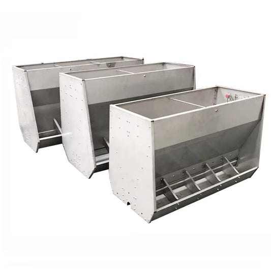 Stainless Steel Pig Feeder – Single/Double-Sided Trough with Adjustable Feed Flow & Multi-Slot Design