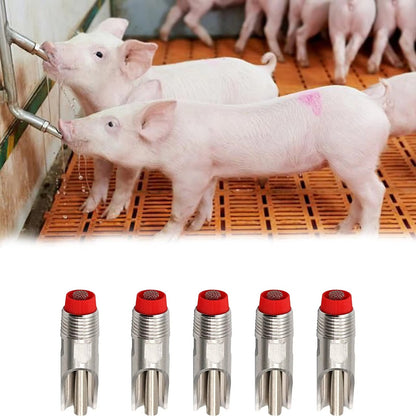Automatic Pig Nipple Drinker | Heavy-Duty Stainless Steel Waterer | Water-Saving, Disease-Prevention & Bite-Proof